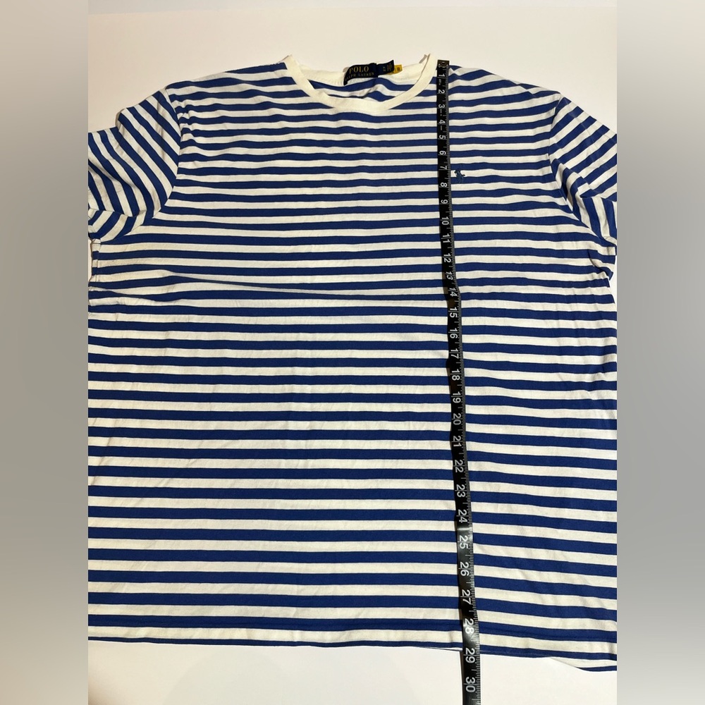 Polo Ralph Lauren Men’s Classic Crewneck Tee Blue Striped XL - Picture 7 of 7